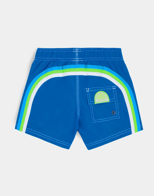 MAILLOT DE BAIN GARÇON ICONIQUE EN TAFFETAS TAILLE COURTE ÉLASTIQUE