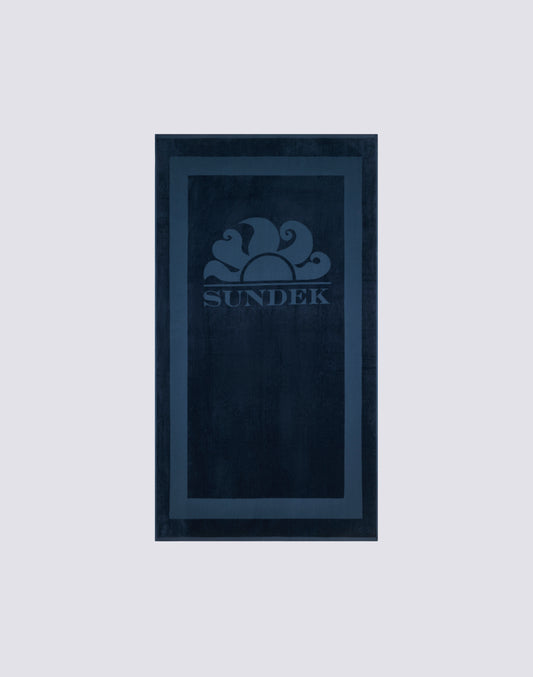 TELO IN SPUGNA JACQUARD CON LOGO E CORNICE