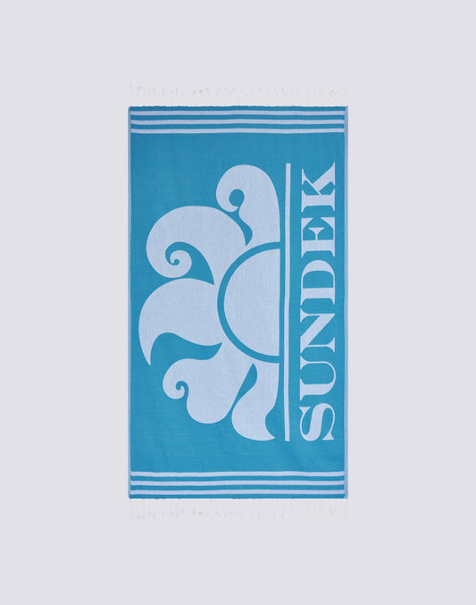 TOALLA DE PLAYA FOUTA JACQUARD CON LOGOTIPO