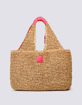 MAXI BOLSO DE PAJA DE PAPEL TEJIDO