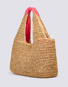 MAXI BOLSO DE PAJA DE PAPEL TEJIDO