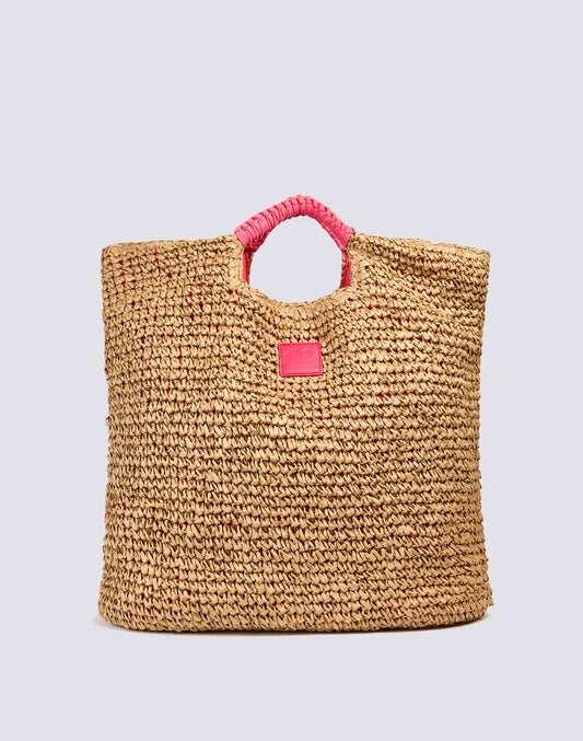 MAXI SAC EN PAILLE DE PAPIER TISSÉ