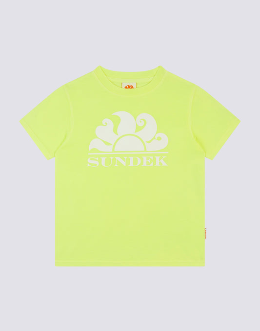 CAMISETA DE ALGODÓN TEÑIDO DE MANGA CORTA