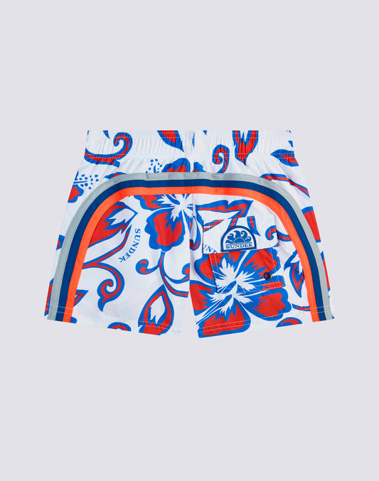 REPREVE® TRAJE DE BAÑO CORTO CON CINTURA ELÁSTICA Y ESTAMPADO SK23