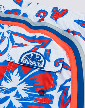 REPREVE® ELASTICATED WAIST SHORT SWIMSHORTS WITH SK23 PRINT