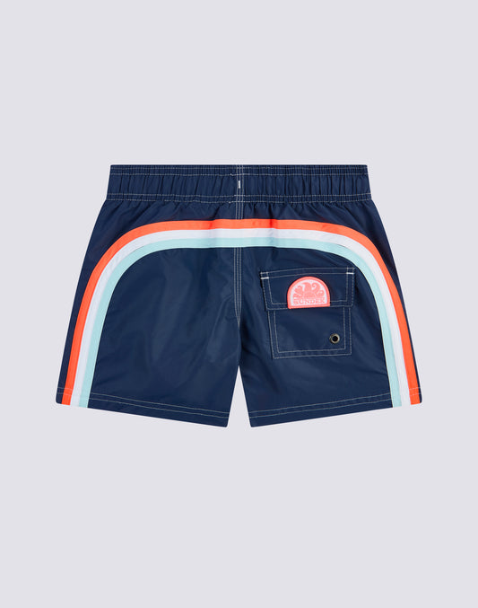 MAILLOT DE BAIN GARÇON ICONIQUE EN TAFFETAS TAILLE COURTE ÉLASTIQUE