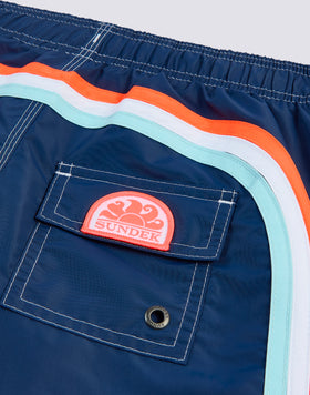 MAILLOT DE BAIN GARÇON ICONIQUE EN TAFFETAS TAILLE COURTE ÉLASTIQUE