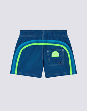 MAILLOT DE BAIN GARÇON ICONIQUE EN TAFFETAS TAILLE COURTE ÉLASTIQUE