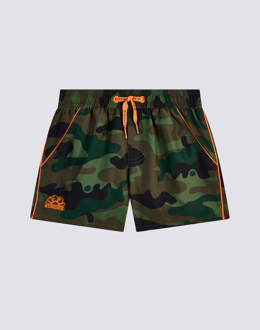 COSTUME DA BAGNO BAMBINO CORTO VITA ELASTICATA STAMPA CAMOUFLAGE