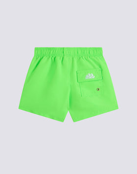 MAILLOT DE BAIN COURT À TAILLE ÉLASTIQUE EN TAFFETAS EMBLÉMATIQUE AVEC BRODERIE ARC-EN-CIEL