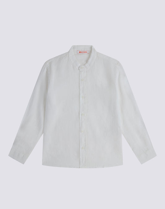 LINEN SHIRT WITH MANDARIN COLLAR