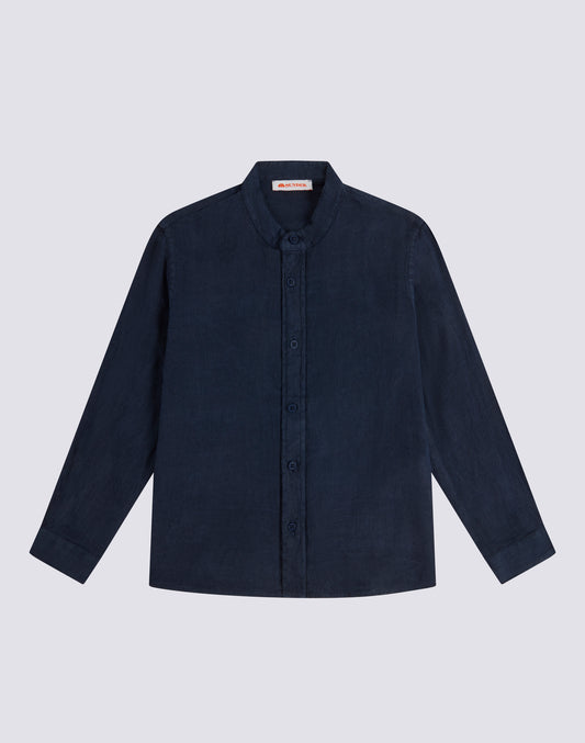 LINEN SHIRT WITH MANDARIN COLLAR