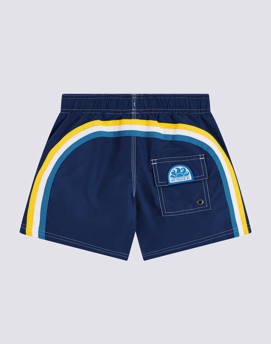 MAILLOT DE BAIN GARÇON ICONIQUE EN TAFFETAS TAILLE COURTE ÉLASTIQUE