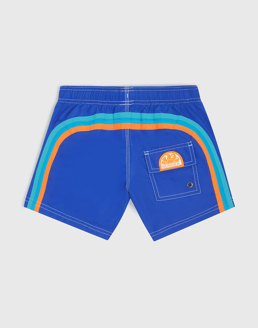 MAILLOT DE BAIN GARÇON ICONIQUE EN TAFFETAS TAILLE COURTE ÉLASTIQUE