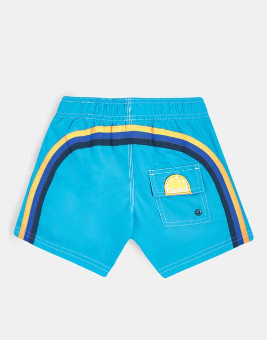 MAILLOT DE BAIN GARÇON ICONIQUE EN TAFFETAS TAILLE COURTE ÉLASTIQUE