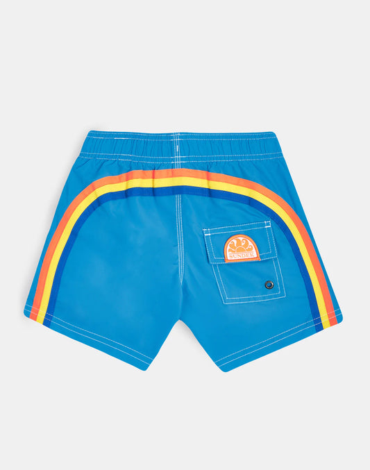 MAILLOT DE BAIN GARÇON ICONIQUE EN TAFFETAS TAILLE COURTE ÉLASTIQUE