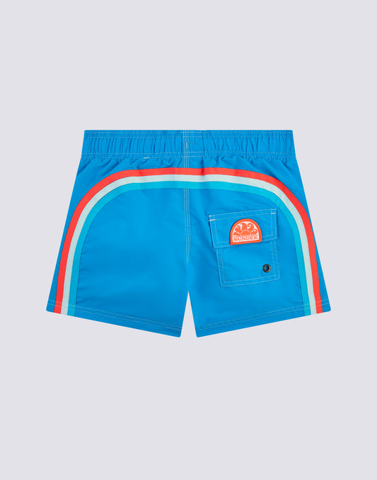 MAILLOT DE BAIN GARÇON ICONIQUE EN TAFFETAS TAILLE COURTE ÉLASTIQUE