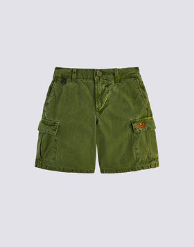 SHORT CARGO EN TISSU GARMENT DYED AVEC ARC-EN-CIEL