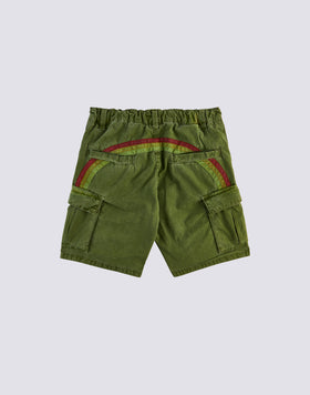 SHORT CARGO EN TISSU GARMENT DYED AVEC ARC-EN-CIEL