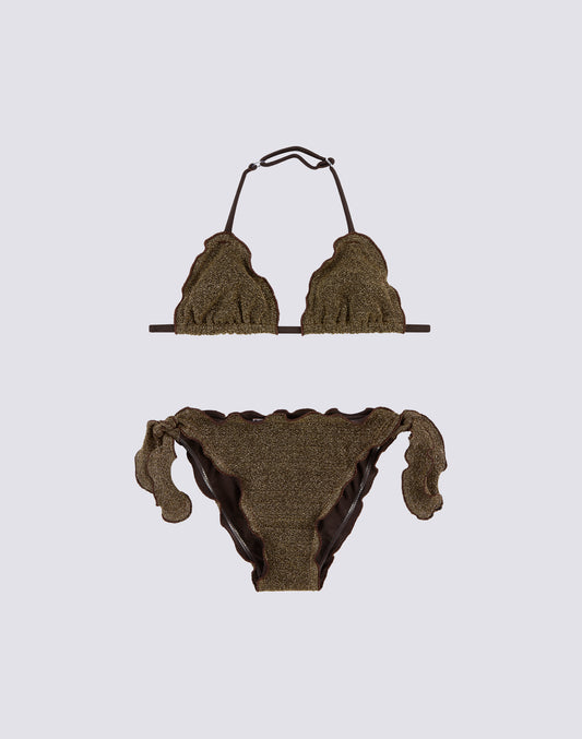 MINI MAGNOLIA BIKINI CON TOP A TRIANGOLO E SLIP CON FIOCCHI