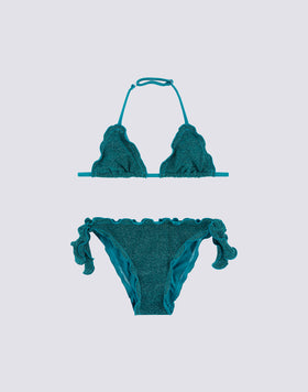 BIKINI MINI MAGNOLIA AVEC TOP TRIANGLE ET BAS DE BIKINI AVEC NŒUDS