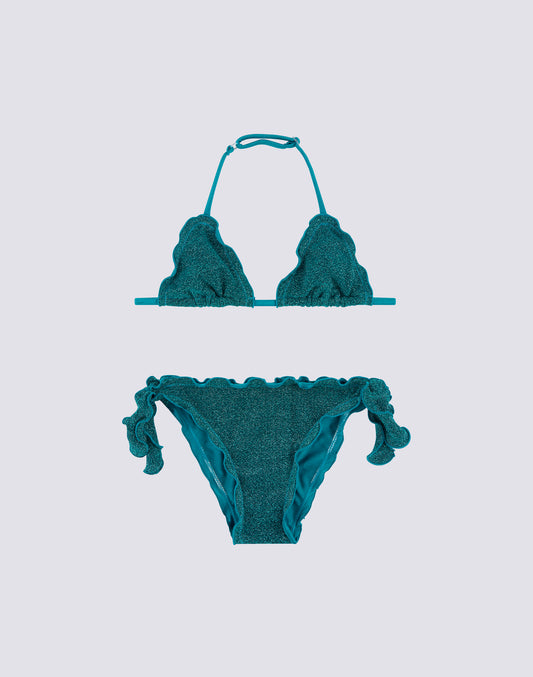 MINI BIKINI MAGNOLIA CON TOP TRIÁNGULO Y BRAGUITA DE BIKINI CON LAZOS