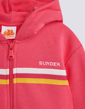 FELPA CON CAPPUCCIO E TRICOLORE ARCOBALENO