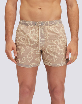 SK23 PRINT SHORT SWIMSHORTS ELASTIC WAIST ICONIC TAFFETA GOLDENWAVE