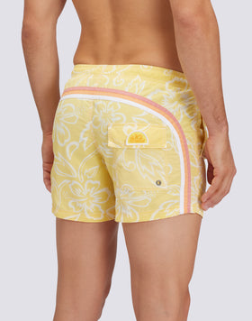 SK23 PRINT SHORT SWIMSHORTS ELASTIC WAIST ICONIC TAFFETA GOLDENWAVE