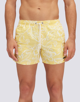 SK23 PRINT SHORT SWIMSHORTS ELASTIC WAIST ICONIC TAFFETA GOLDENWAVE