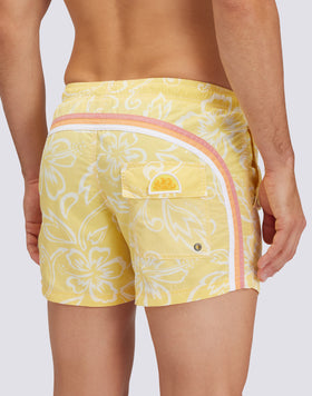 SK23 PRINT SHORT SWIMSHORTS ELASTIC WAIST ICONIC TAFFETA GOLDENWAVE