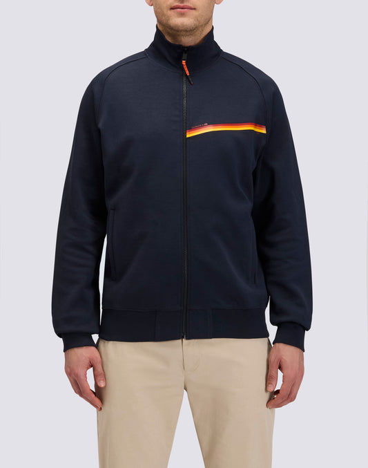 SWEAT À FERMETURE ÉCLAIR INTÉGRALE AVEC DÉTAILS TRICOLORES