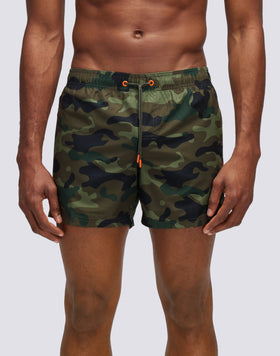 COSTUME DA BAGNO CORTO VITA ELASTICATA CON STAMPA CAMOU