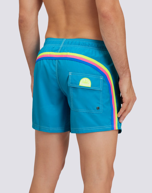 REPREVE® RECYCLED POLYESTER ELASTICATED WAIST SHORT SWIMSHORTS