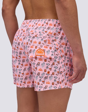 MAILLOT DE BAIN COURT À TAILLE ÉLASTIQUÉE REPREVE® AVEC IMPRESSION SET DE PLAGE