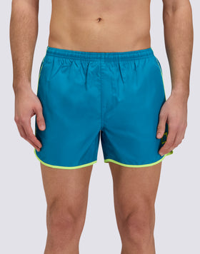 MAILLOT DE BAIN COURT AVEC TAILLE ÉLASTIQUÉE ET FENTES LATÉRALES RONDES