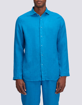 CAMICIA IN LINO CON COLLO CLASSICO