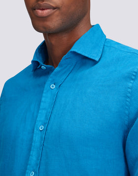 CAMICIA IN LINO CON COLLO CLASSICO