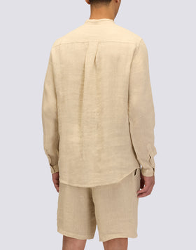 CAMISA DE LINO TEÑIDA EN PRENDA