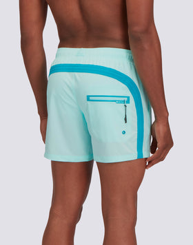 SHORT STRETCHED SWIM SHORTS WITH AN ELASTICATED WAISTBAND