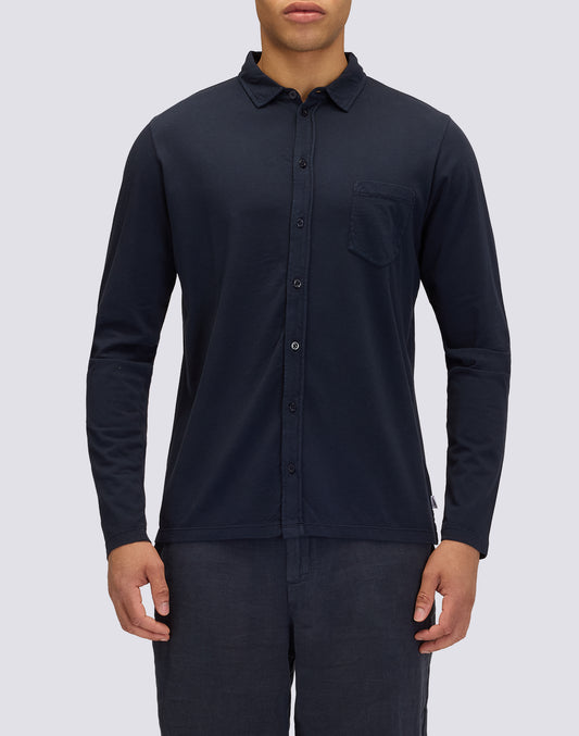 CAMISETA DE PUNTO DE ALGODÓN TEÑIDO EN PRENDA