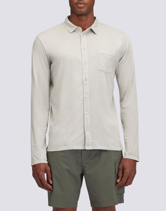 CAMISETA DE PUNTO DE ALGODÓN TEÑIDO EN PRENDA