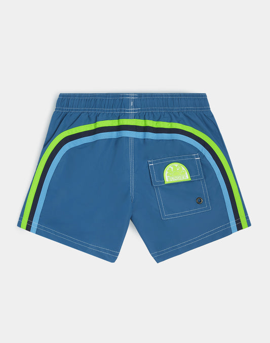 MAILLOT DE BAIN GARÇON ICONIQUE EN TAFFETAS TAILLE COURTE ÉLASTIQUE