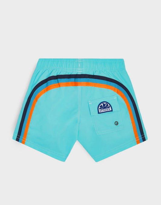 MAILLOT DE BAIN GARÇON ICONIQUE EN TAFFETAS TAILLE COURTE ÉLASTIQUE