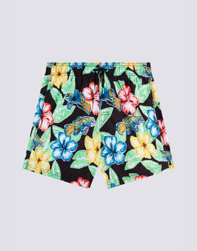REPREVE® ELASTICATED WAIST SHORT SWIMSHORTS WITH ANIMAL FISH PRINT