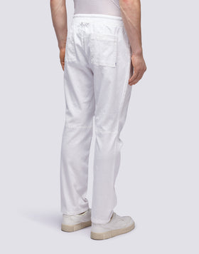 PANTALONI IN TWILL ELASTICIZZATI