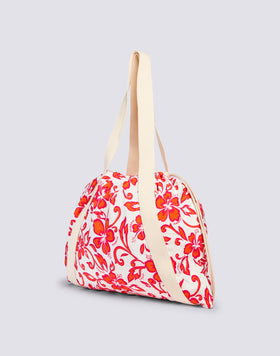 AVA - NYLON BAG WITH HANDLES AND STRINGS HIBISCUS PRINT SK23