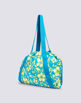 AVA - NYLON BAG WITH HANDLES AND STRINGS HIBISCUS PRINT SK23