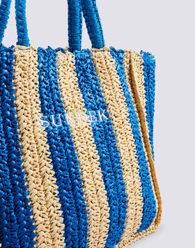 CHOU - PAPER STRAW BAG WITH EMBROIDERED LOGO