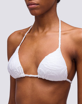 JENNIFER - TOP A TRIANGOLO IN SPUGNA CON LACCI REGOLABILI E MOTIVO SK23